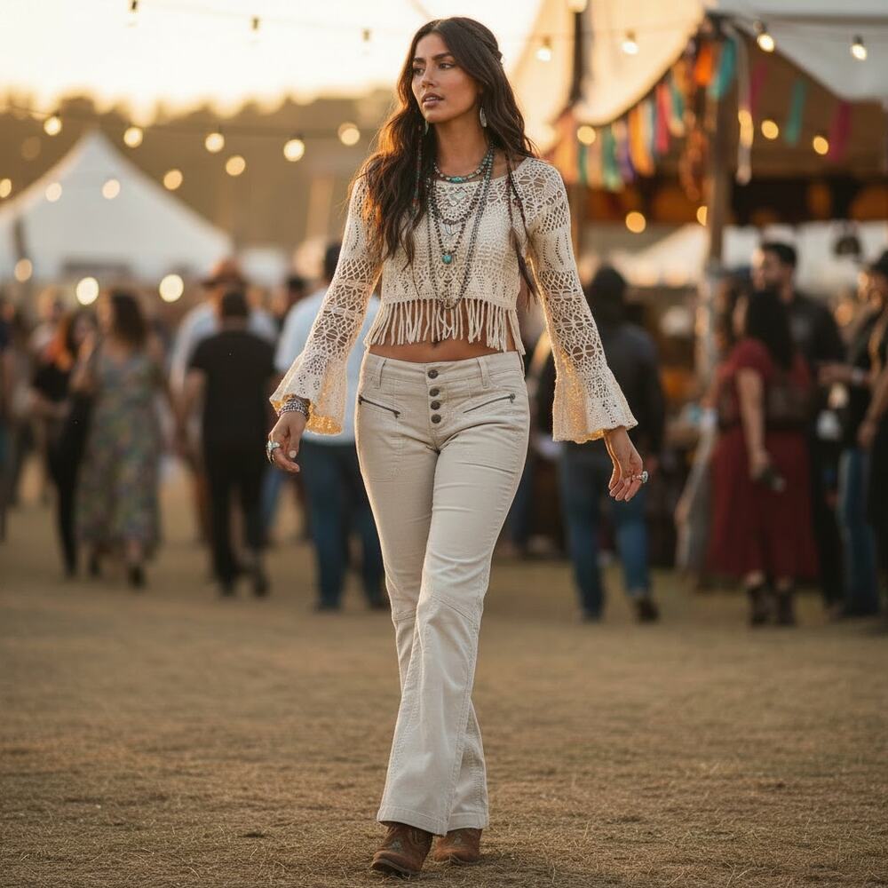 Free People Corduroy Pants Size 4 Off White Low Rise